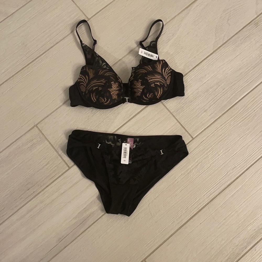 Black bra and panty set. Bra is size 32B and panty is size XS. New with tags.